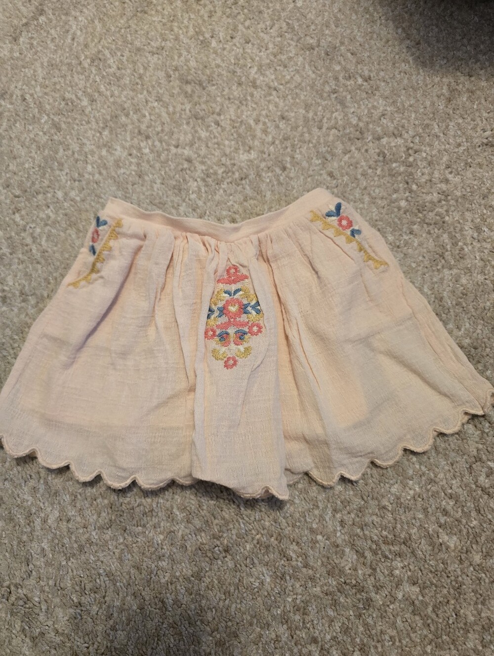 Louise Misha Peach Embroidered Organic Cotton Skirt Size 24months